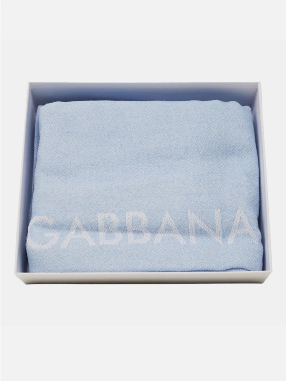 D&G Dolce & Gabbana Blue Light Logo Knit beach bath towel large LOGO